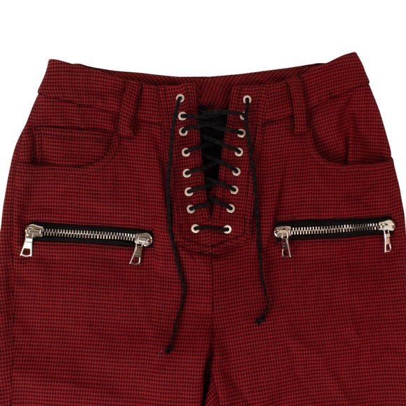 UNRAVEL PROJECT Red Houndstooth Print Pants Size XS $1260 - Picture 6 of 8
